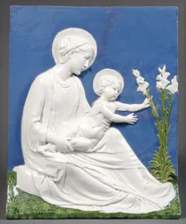 Madonna und Child, n. 1475 (lasitettu terrakotta)